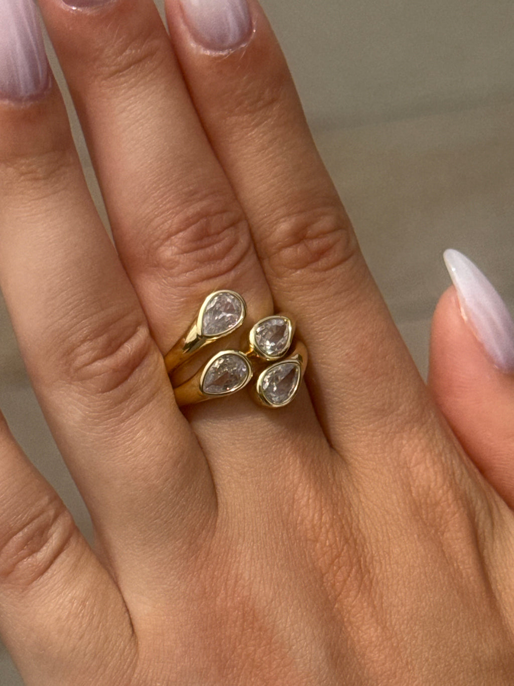 Duo Pear Ring