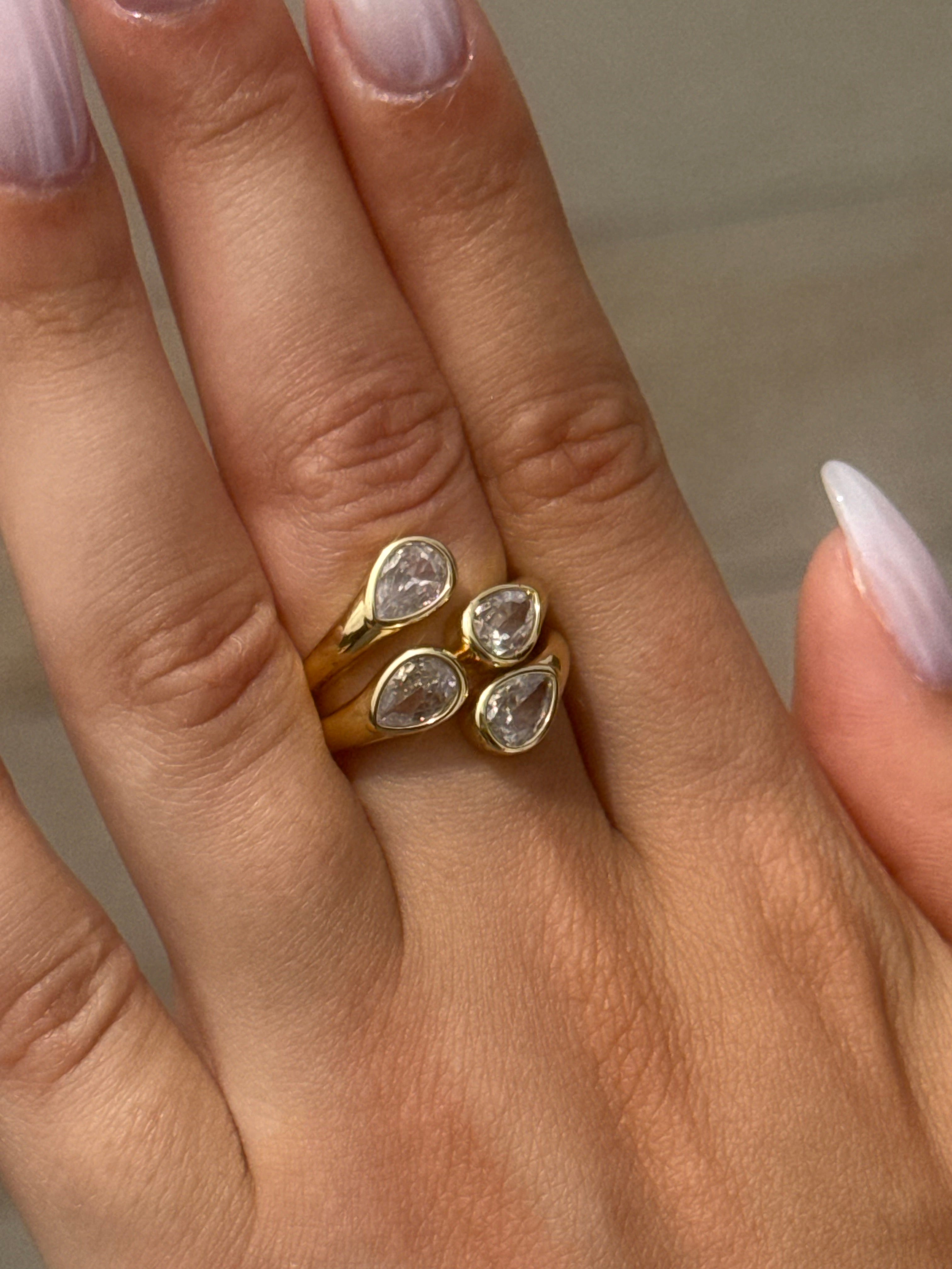 Duo Pear Ring